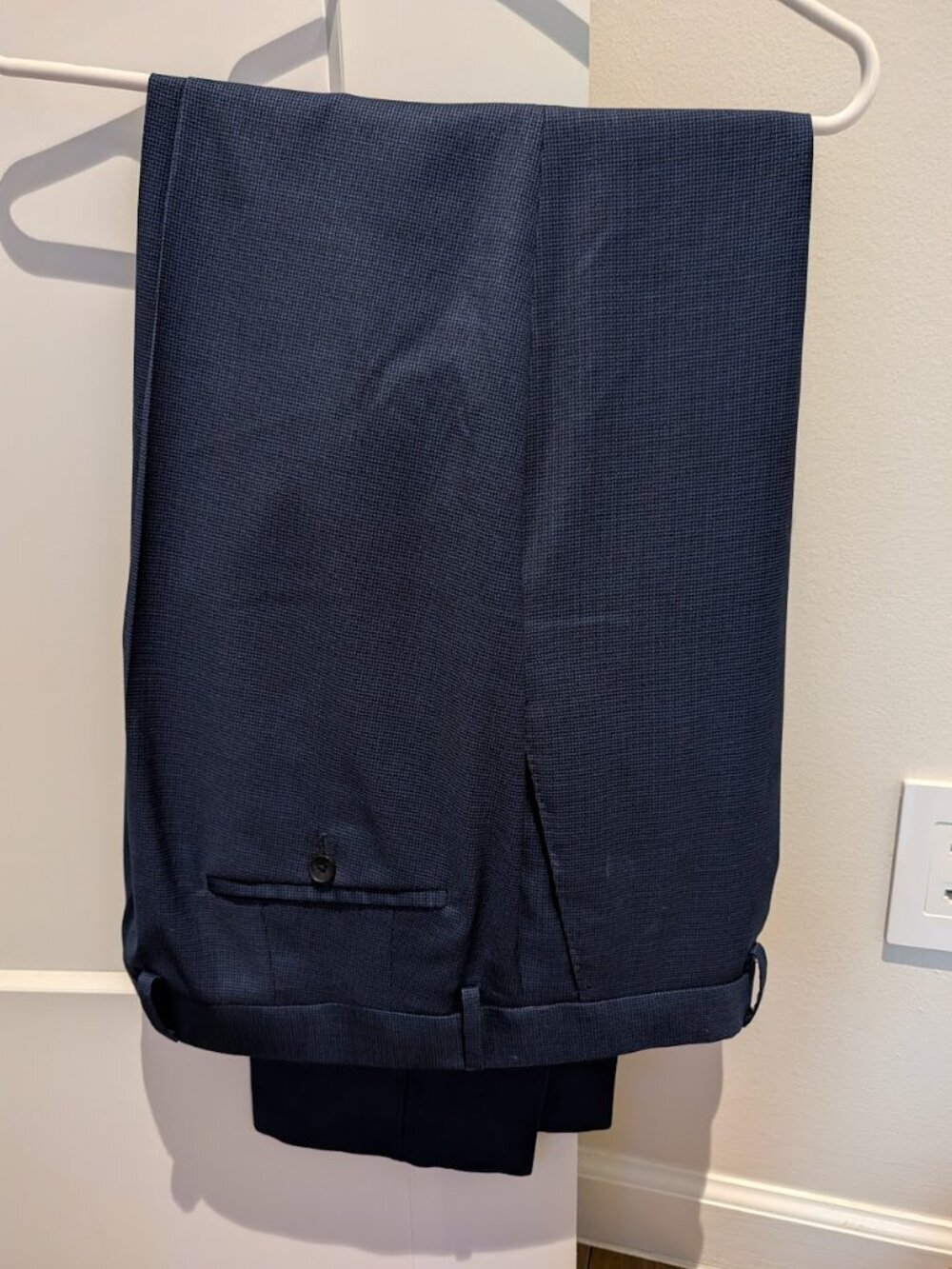 Hugo Boss micro-pattern slim fit suit pants - navy - 44R - Picture 2 of 6